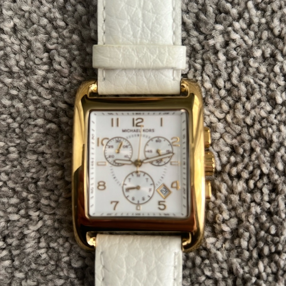 Michael Kors gold watch with leather band
